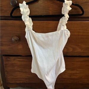 Lulu's Cream Ruffled Kids Bodysuit
